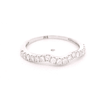 Anillo de Oro Amarillo 14K Cintillo Rodinado con Diamantes