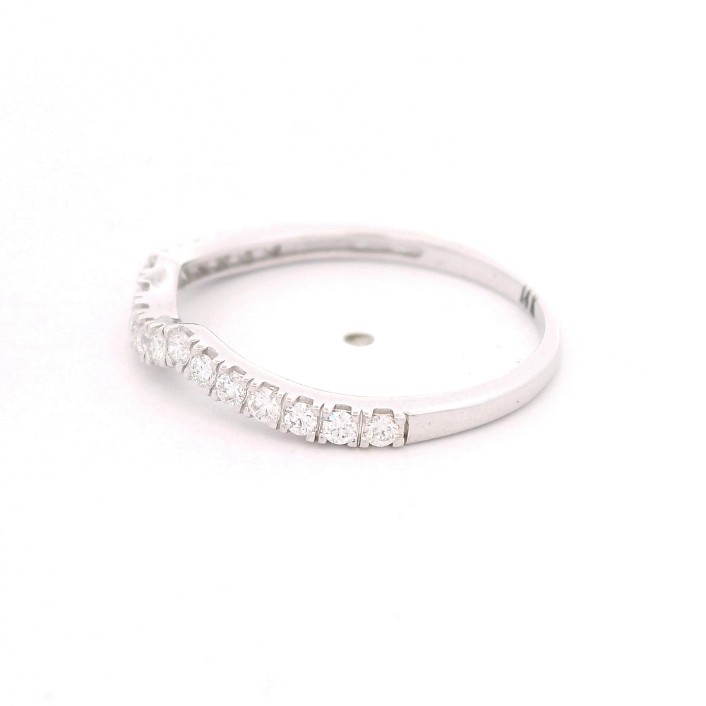 Anillo de Oro Amarillo 14K Cintillo Rodinado con Diamantes