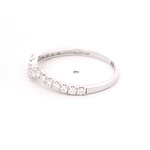 Anillo de Oro Amarillo 14K Cintillo Rodinado con Diamantes