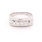 Anillo de Oro Amarillo 18K Cintillo Rodinado con Diamantes