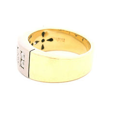 Anillo de Oro Amarillo 18K Bicolor con Diamantes