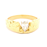 Anillo de Oro Amarillo 18K Gota con Diamantes