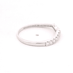 Anillo de Oro Amarillo 14K Cintillo Rodinado con Diamantes