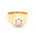 Anillo de Oro Amarillo 18K Solitario con Diamantes