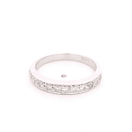 Anillo de Oro Amarillo 14K Cintillo con Diamantes