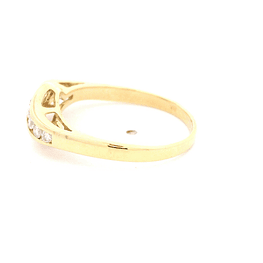 Anillo de Oro Amarillo 18K Ondulado con Diamantes