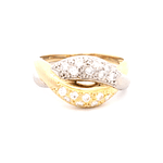 Anillo de Oro Amarillo 18K Calado con Diamantes