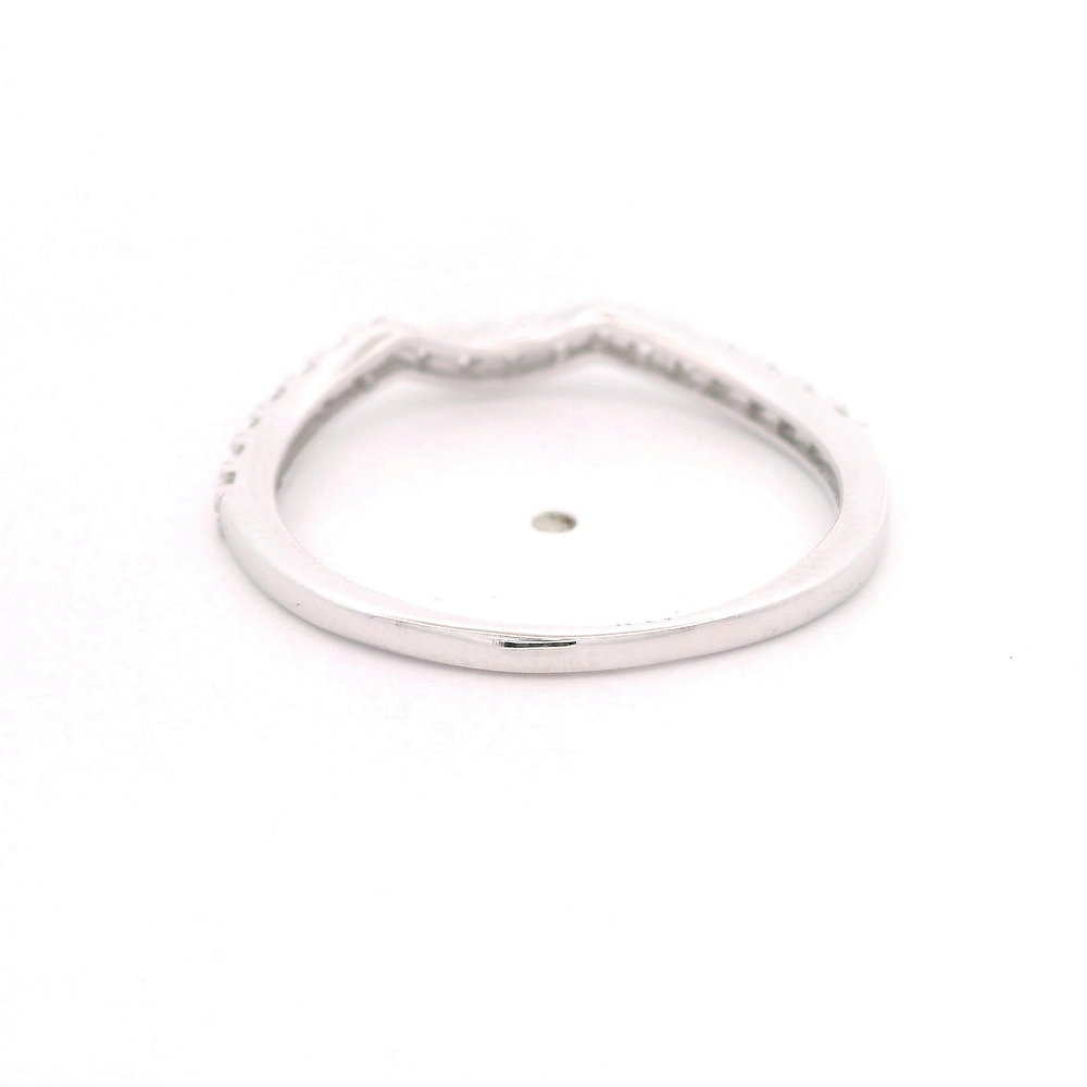 Anillo de Oro Amarillo 14K Cintillo Rodinado con Diamantes