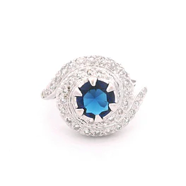 Anillo de Oro Amarillo 14K Rodinado con Diamantes