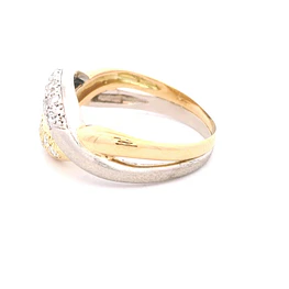 Anillo de Oro Amarillo 18K Calado con Diamantes