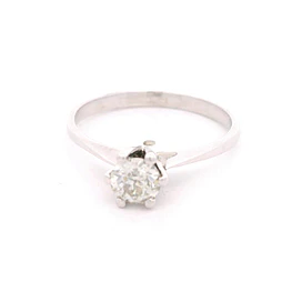Anillo de Oro Amarillo 18K Solitario con Diamantes