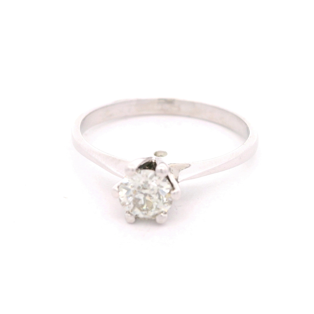 Anillo de Oro Amarillo 18K Solitario con Diamantes