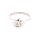 Anillo de Oro Amarillo 18K Solitario con Diamantes