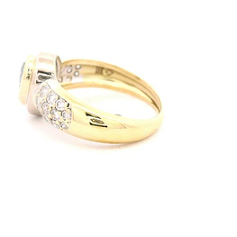 Anillo de Oro Amarillo 18K Gota Bombé con Diamantes