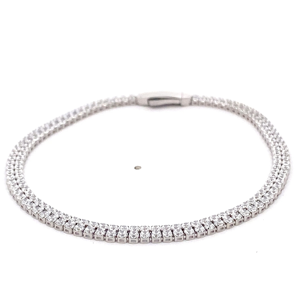 Pulsera de Oro Amarillo 18K Tenis con Broche Cajón de Seguridad