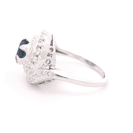 Anillo de Oro Amarillo 14K Rodinado con Diamantes