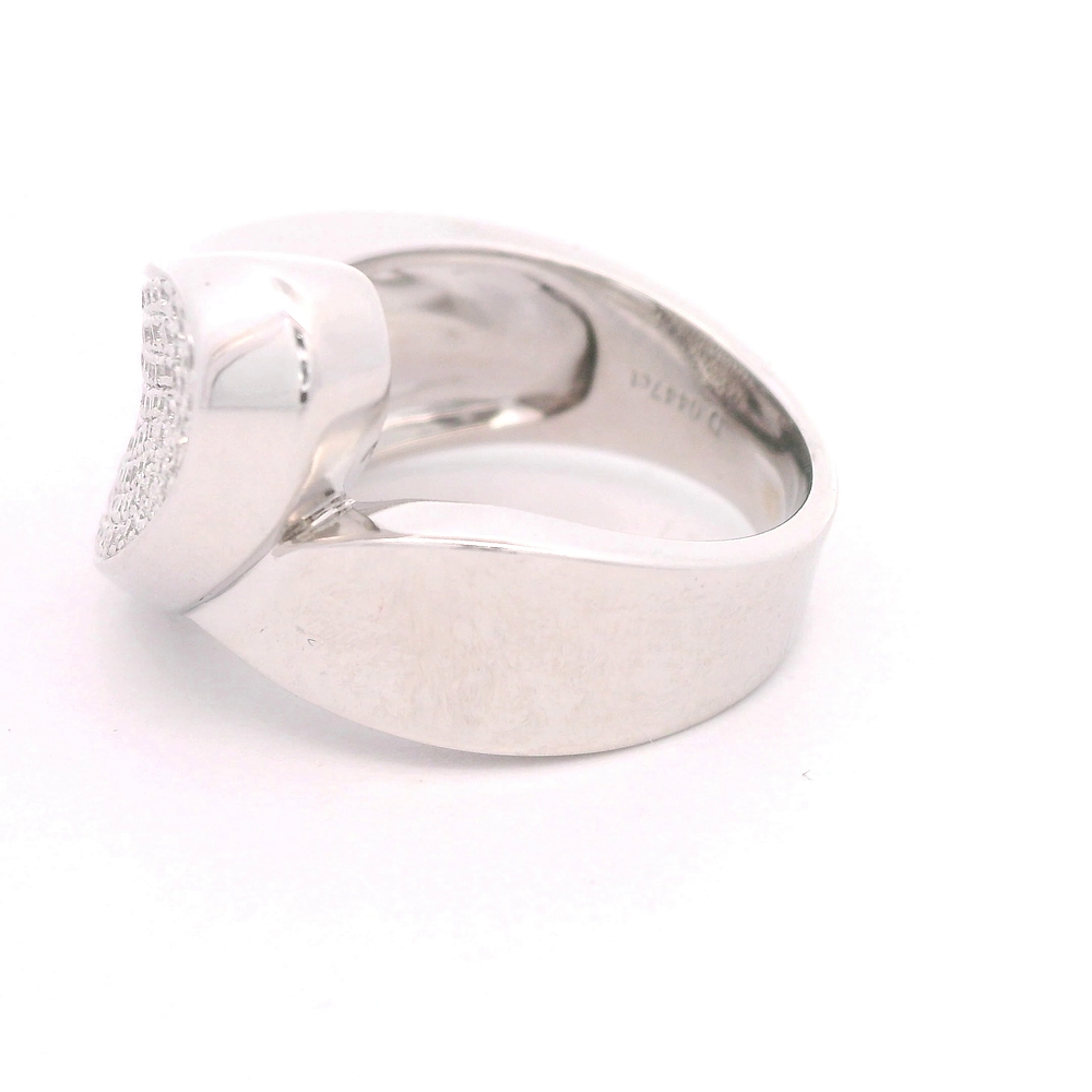 Anillo de Oro Amarillo 18K Ondulado con Diamantes