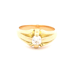 Anillo de Oro Amarillo 18K Solitario con Diamantes