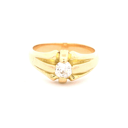 Anillo de Oro Amarillo 18K Solitario con Diamantes