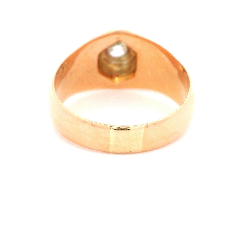 Anillo de Oro Amarillo 18K Solitario con Diamantes