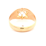 Anillo de Oro Amarillo 18K Solitario Bicolor con Diamantes