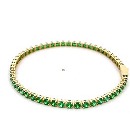 Pulsera de Oro Amarillo 18K Tenis con Broche Cajón de Seguridad