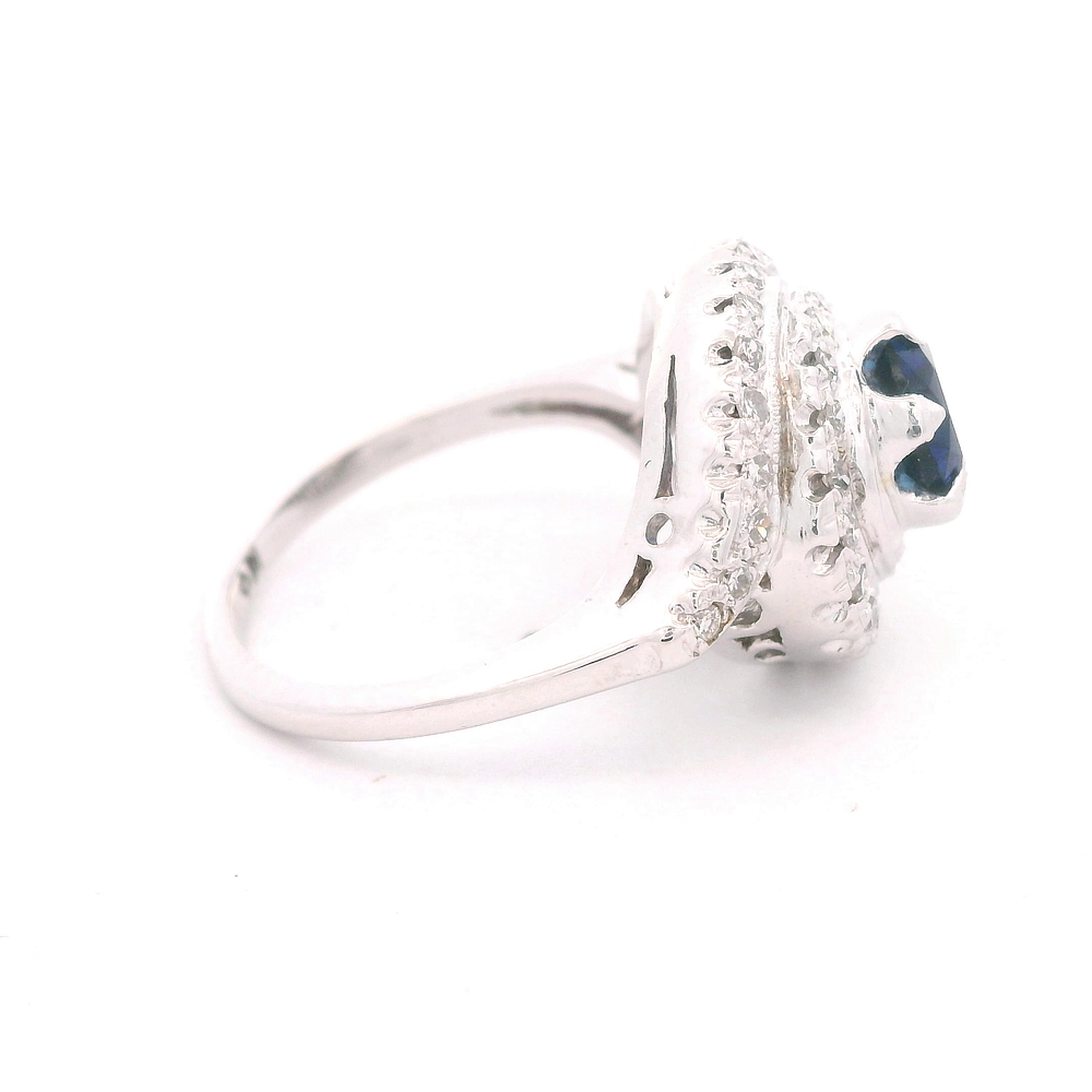 Anillo de Oro Amarillo 14K Rodinado con Diamantes