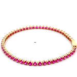 Pulsera de Oro Amarillo 18K Tenis con Broche Cajón de Seguridad