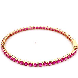 Pulsera de Oro Amarillo 18K Tenis con Broche Cajón de Seguridad