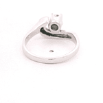 Anillo de Oro Amarillo 14K Ondulado Rodinado con Diamantes