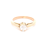 Anillo de Oro Amarillo 14K Solitario con Diamantes