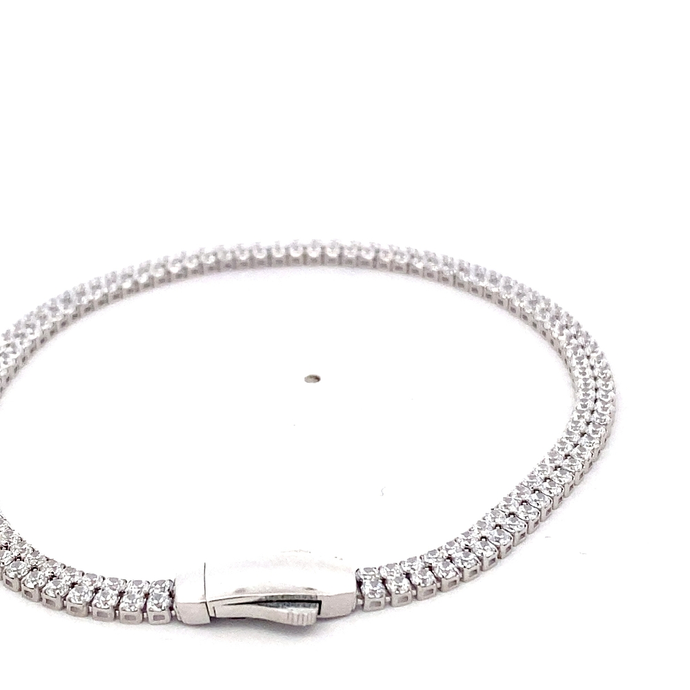 Pulsera de Oro Amarillo 18K Tenis con Broche Cajón de Seguridad