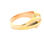 Anillo de Oro Amarillo 18K Solitario Bicolor con Diamantes