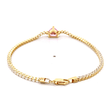 Pulsera de Oro Amarillo 18K Tenis con Broche Mosquetón