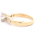 Anillo de Oro Amarillo 14K Solitario Cintillo con Diamantes