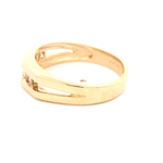 Anillo de Oro Amarillo 14K Cintillo Calado con Diamantes