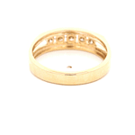 Anillo de Oro Amarillo 14K Cintillo Calado con Diamantes