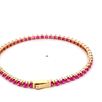 Pulsera de Oro Amarillo 18K Tenis con Broche Cajón de Seguridad