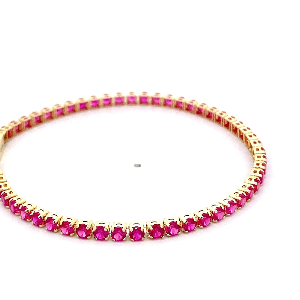 Pulsera de Oro Amarillo 18K Tenis con Broche Cajón de Seguridad