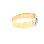 Anillo de Oro Amarillo 18K Bicolor con Diamantes