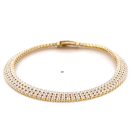 Pulsera de Oro Amarillo 18K Tenis con Broche Cajón de Seguridad