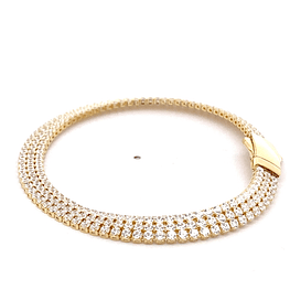 Pulsera de Oro Amarillo 18K Tenis con Broche Cajón de Seguridad