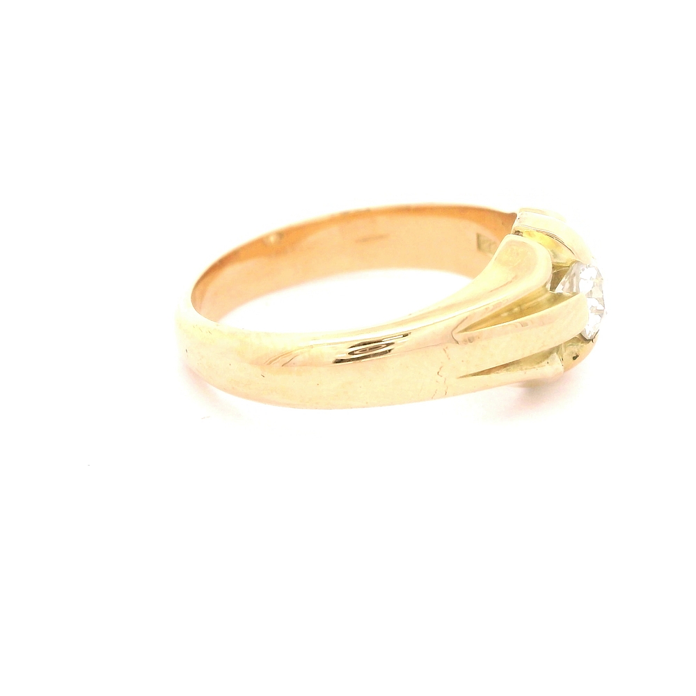 Anillo de Oro Amarillo 18K Solitario con Diamantes