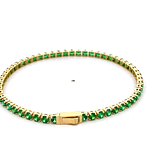 Pulsera de Oro Amarillo 18K Tenis con Broche Cajón de Seguridad