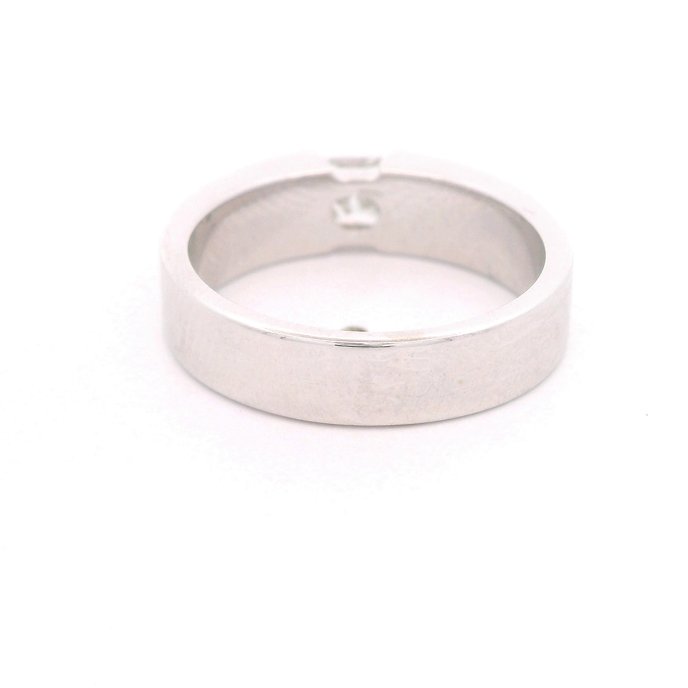 Anillo de Oro Amarillo 14K Solitario Rodinado con Diamantes