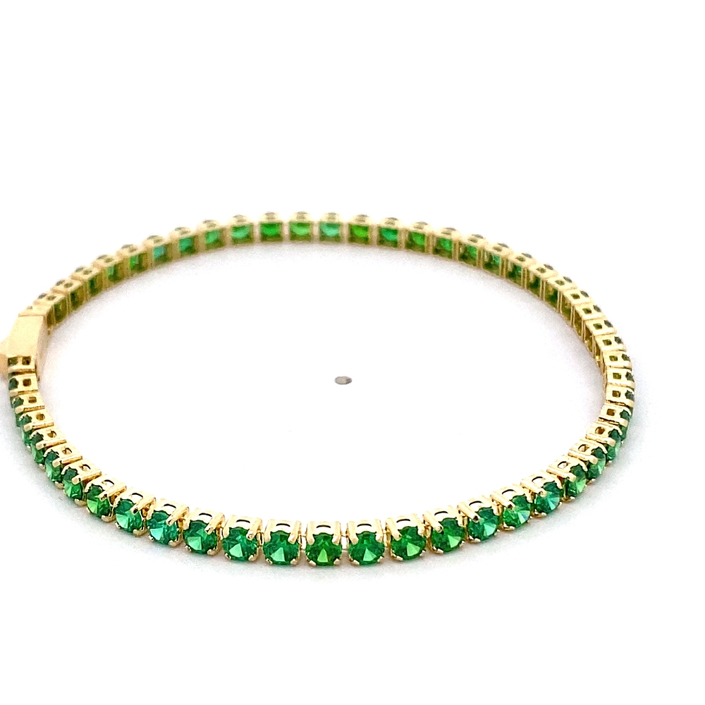 Pulsera de Oro Amarillo 18K Tenis con Broche Cajón de Seguridad