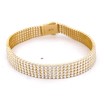 Pulsera de Oro Amarillo 18K Tenis con Broche Cajón de Seguridad