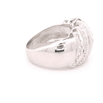 Anillo de Oro Amarillo 18K Bombé Rodinado con Diamantes