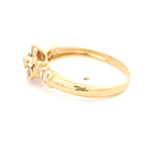 Anillo de Oro Amarillo 18K Flor con Diamantes