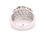 Anillo de Oro Amarillo 18K Bombé Rodinado con Diamantes